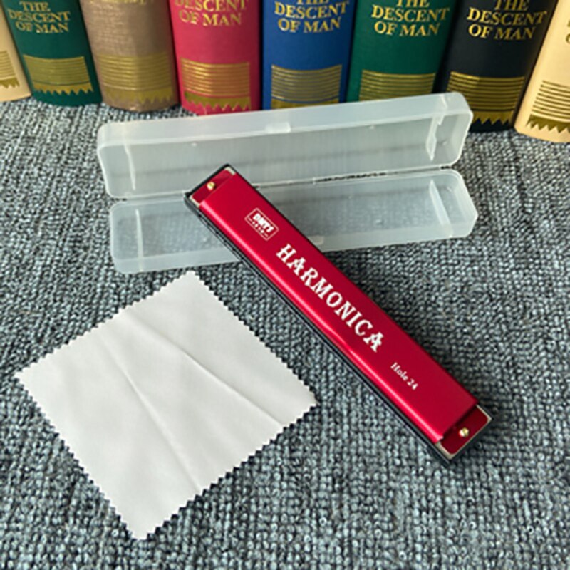 24- skrog munnspill c nøkkel metall harmonika treblåsinstrument til nybegynnere låve voksne 8- fargestøtte: 6