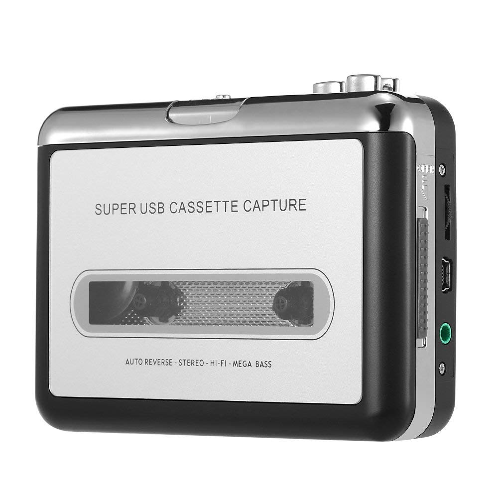 Reproductor de Cassette portátil, captura grabadora de Cassette a través de USB, Compatible con portátiles y cinta de conversión de PC, cas
