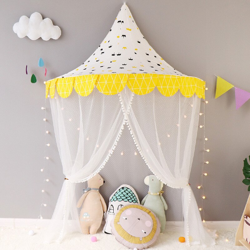 Baby Crib Netting Princess Dome Bed Canopy Childrens Bedding Round Lace Mosquito Net For Baby Sleeping 6 Colors