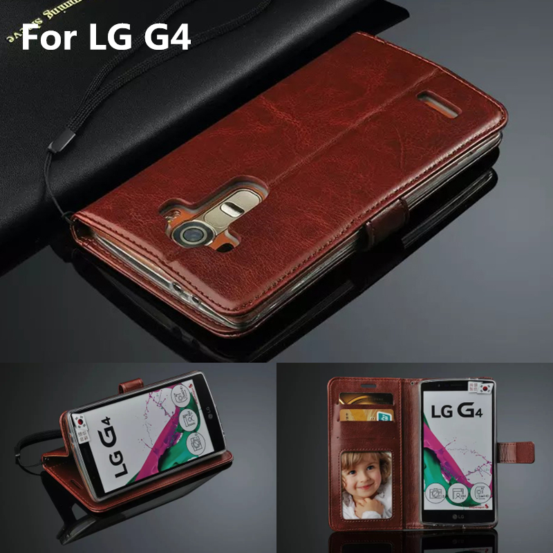 Premium Leather Cover Kaarthouder Holster G4 Flip Case Voor Lg G4 F500 H815 H818 Fotolijst Mode Telefoon Shell