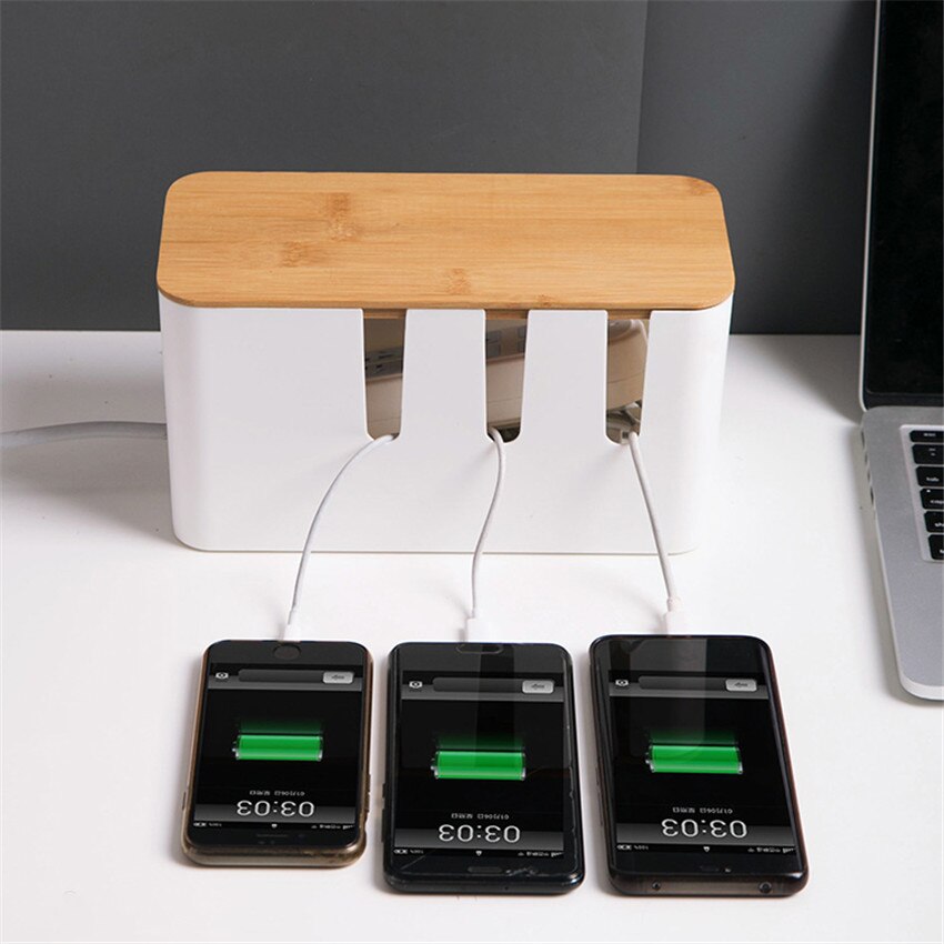 Caja de almacenamiento de enchufes multifuncional, caja organizadora de cables USB para fuente de alimentación de escritorio, caja de almacenamiento de cables Hub para cargador
