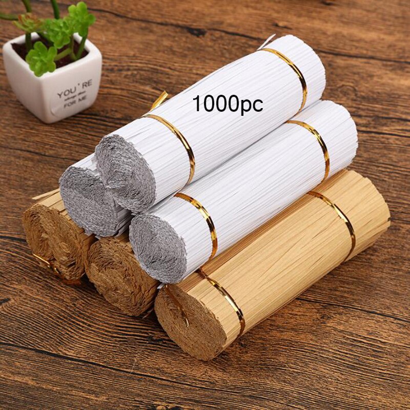 1000pcs/Set Kraft Paper Twist Ties Wire Baking Tie Line Food Flower Packaging Sealing Decoration Grape Cable Garden Tie