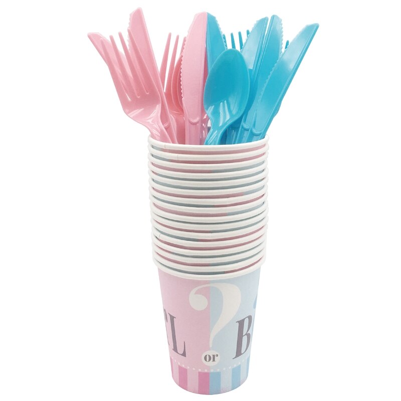 1Set Gender Reveal Napkin Cup Tablecloth Boy girl Balloon Kids baby Shower Birthday Birthday Favor Decoration Supplies