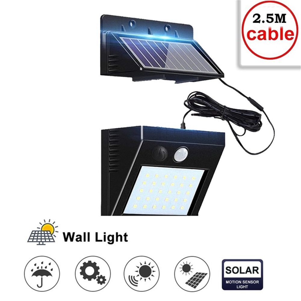 LED lampe solaire PIR capteur de mouvement veilleuse sécurité d'urgence extérieur jardin rue voie lumière murale projecteurs 3 modes indo