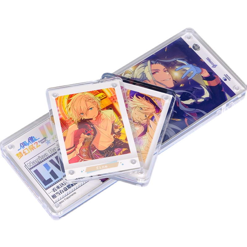 Double-Layer High-Definition Clear Acrylic Card Brick Mini Card Photo Frame Photocard Organization Postcard Storage Desktop Deco