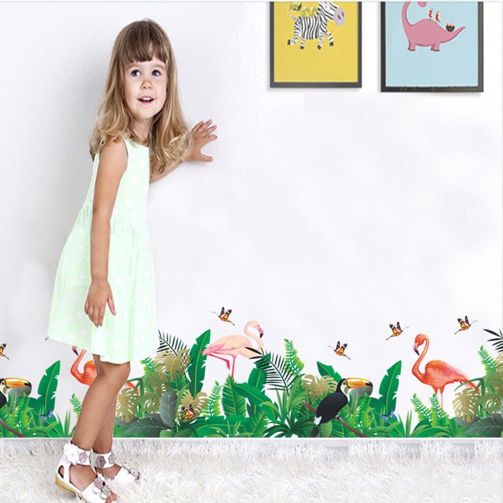 70*25CM Pink Flamingo Wall Stickers DIY Birds Animal Sticker for Kids Room Home Decoration Wall Decal Nursery Decor