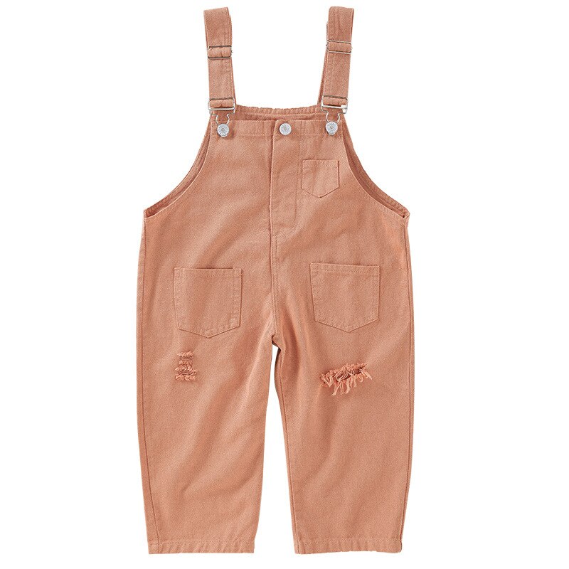 Lente Kids Overalls Koreaanse Casual Jumpsuit Voor Jongens Gat Jongens Overalls 2 3 4 5 6 Jaar Peuter baby Kind Broek: orange Overalls / 5T