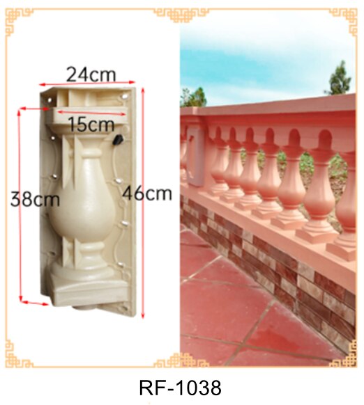 Reusable Strong ABS Classic Beautiful Round Bottle Shape Balcony Gardening Concrete Gorgeous Precast Baluster PlasticMold: RF-1038