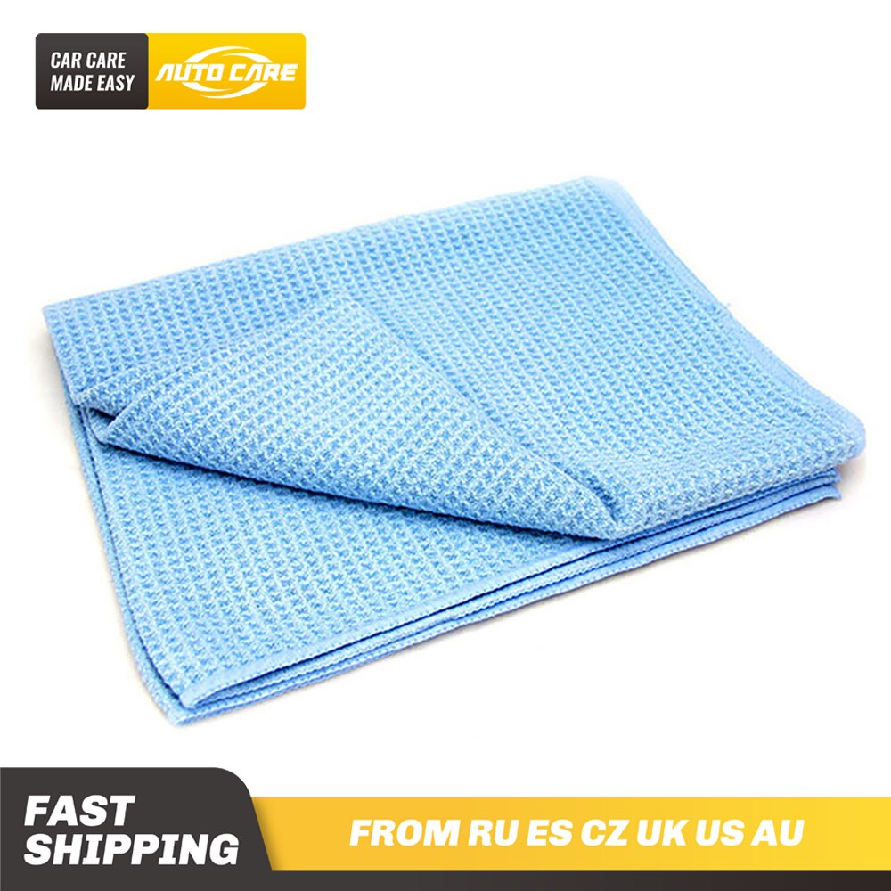 Autopleje det bedste vandmagnet mikrofiber tørrehåndklæde med vaffelvæv til bil, bad, køkken og hunde 23.6 " x 31.5 " blå