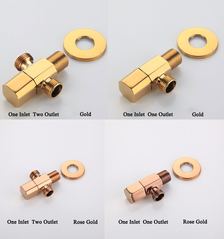 Cromo/nero/oro/oro rosa G1/2 &#39;valvola interruttore a triangolo per valvola angolare bagno lavatrice valvola di arresto wc JF1002