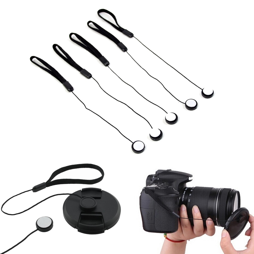 5 stks/set 23cm Universele DSLR Lensdop Touw Camera Cap Houder Accessoires Keeper Cord String voor Canon Nikon Sony