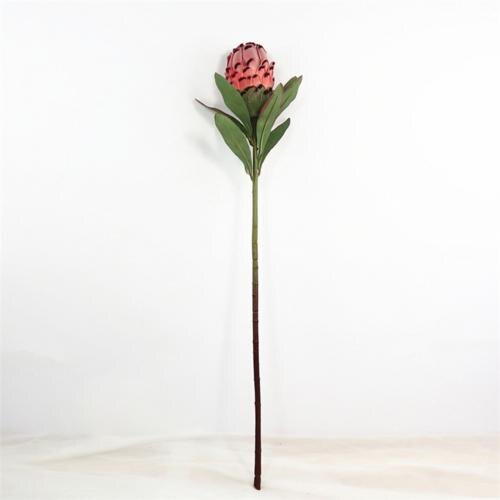 1pc kunstige protea cynaroides blomsterplante diy haven fest bryllup indretning: Rød