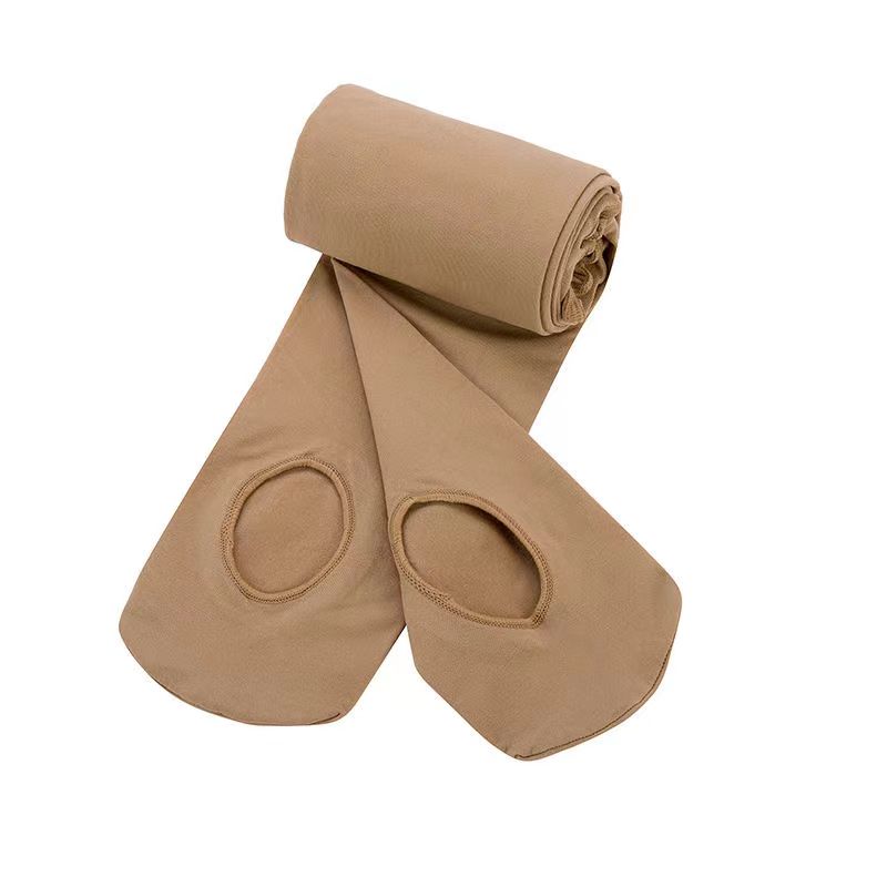 Ballet Tights 80D Convertible Ballet Stockings Woman Ballet Dance Leggings Seamless Pantyhose With Hole Pantyhose: XXL / Brown