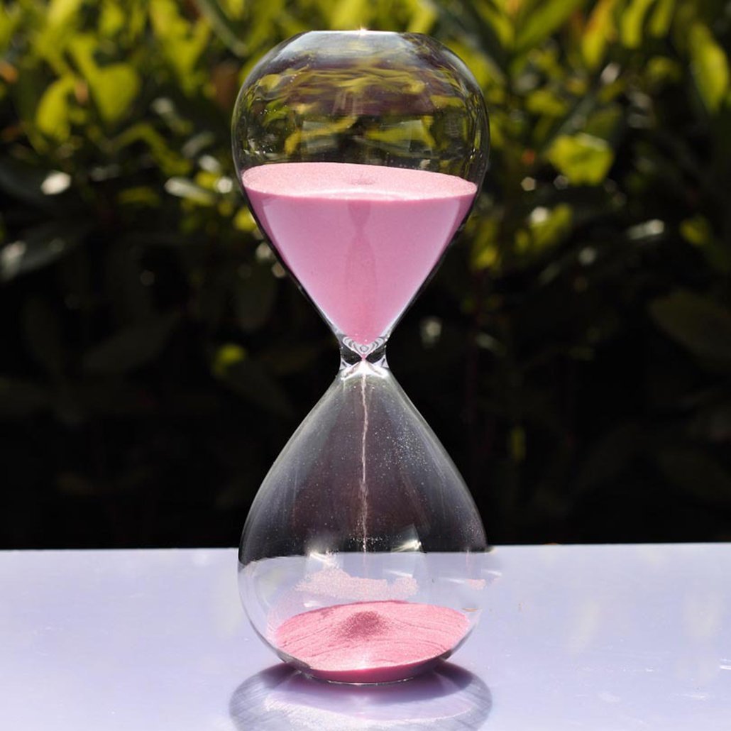 Stort farverigt sandglas sandglas timeglas timer klart glat glas hjemmebord indretning jul fødselsdag (pink , 10: Default Title