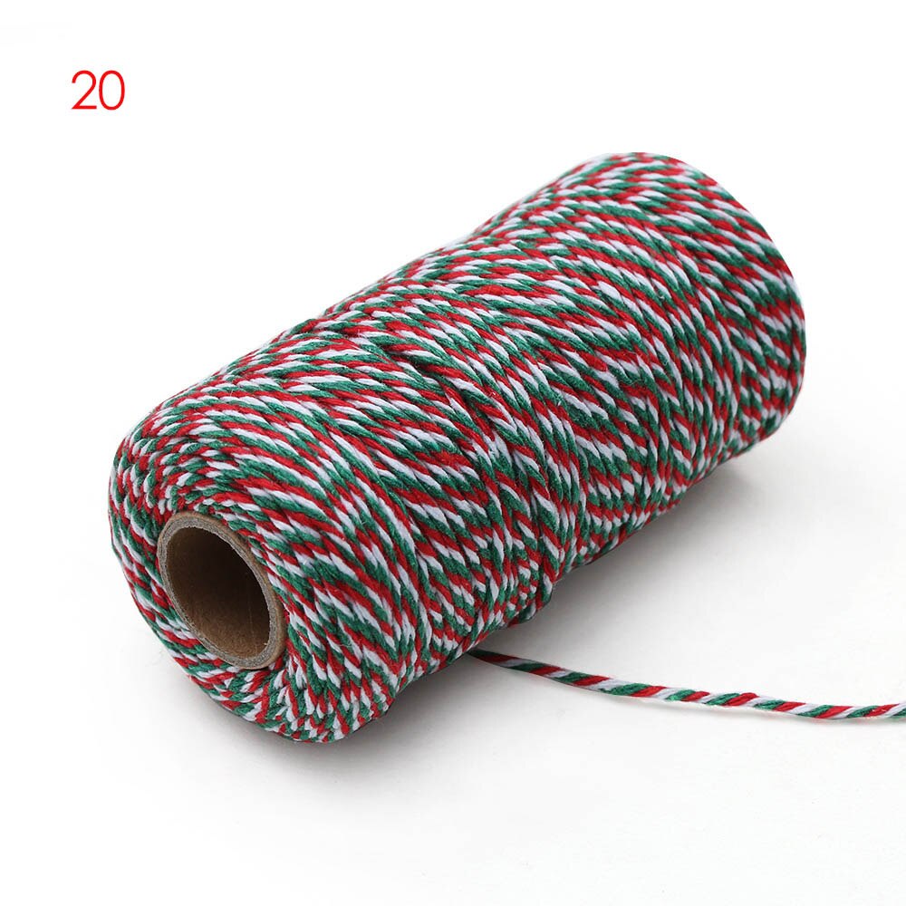 Diy 100M/Roll 2ply Bakers Twine String Katoenen Koorden Touw Voor Home Decor Handgemaakte Kerst Cadeau Verpakking Craft projecten: 20