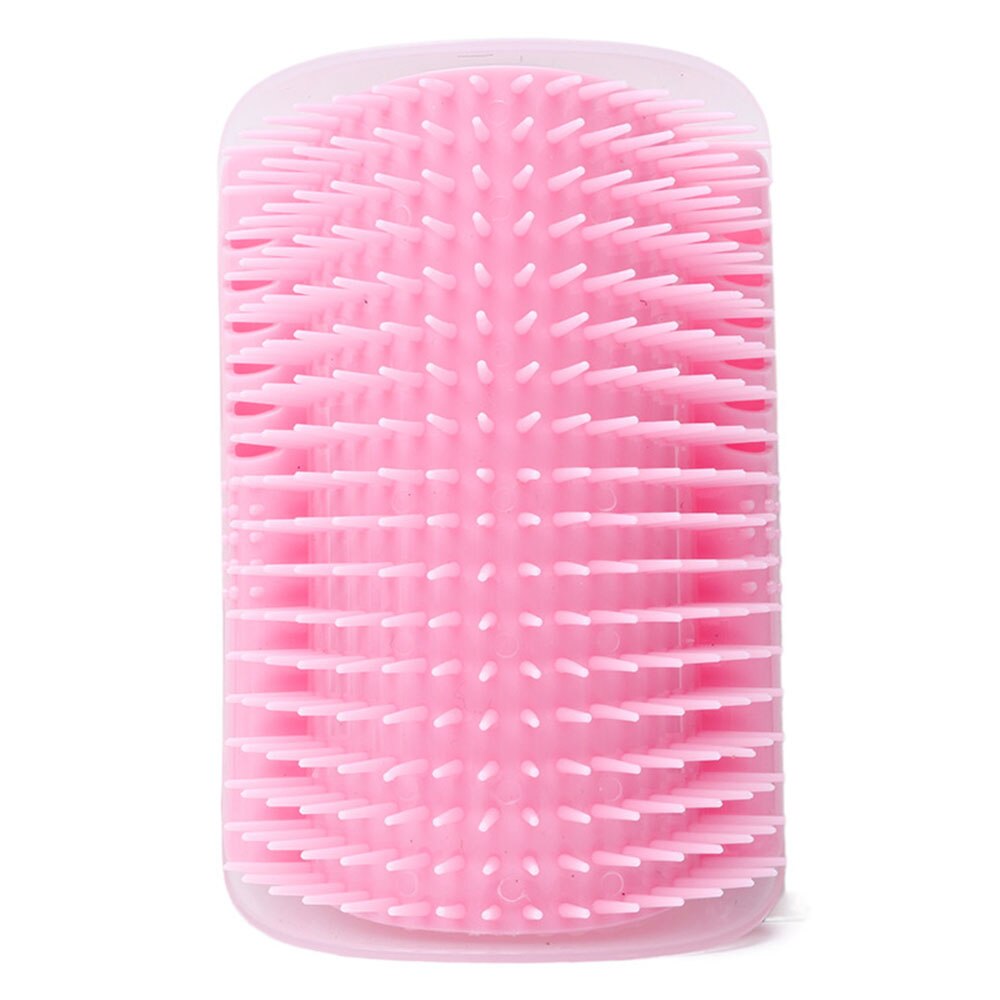 Cat Self Groomer Brush Pet Grooming Supplies Hair Removal Comb For Cat Hair Shedding Trimming Cat Massage Device With Catnip: Pink