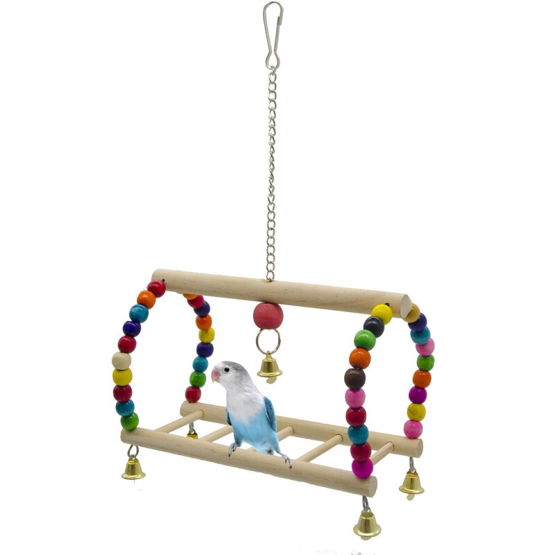 Vogel Speelgoed Vogels Huisdieren Papegaaien Ladders Klimmen Speelgoed Opknoping Kleurrijke Ballen Met Natuurlijke Hout