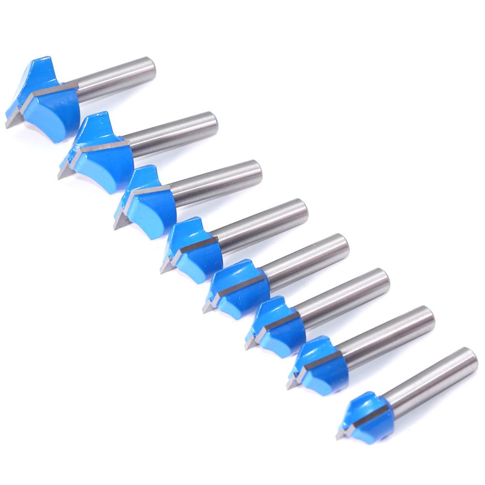 1pc 8mm Shank Surface Planing Wood Milling Router Bits 16 Sizes Bottom Clear Wood Cutting Router Bit 10mm-32mm