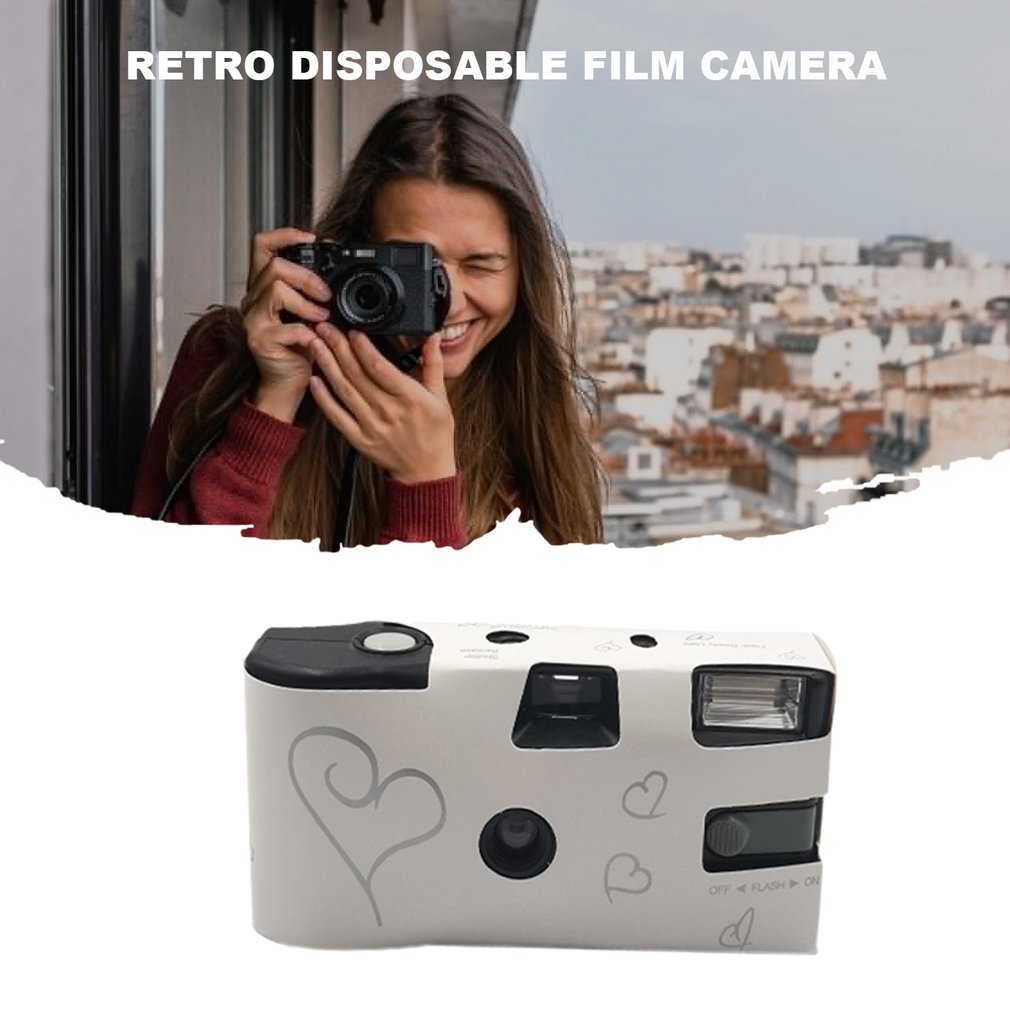 Retro 17 Fotos 35mm Einweg Film Kamera Manuelle Narr Optische Kamera kinder Eine Zeit
