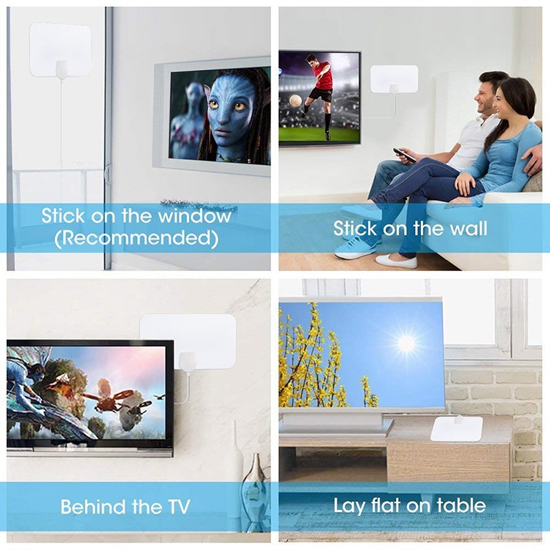 Indoor Antena signal Amplifie Antenna Digital Freeview Range Ultra-thin Digital TV HDTV Antenna High Signal Capture Cable