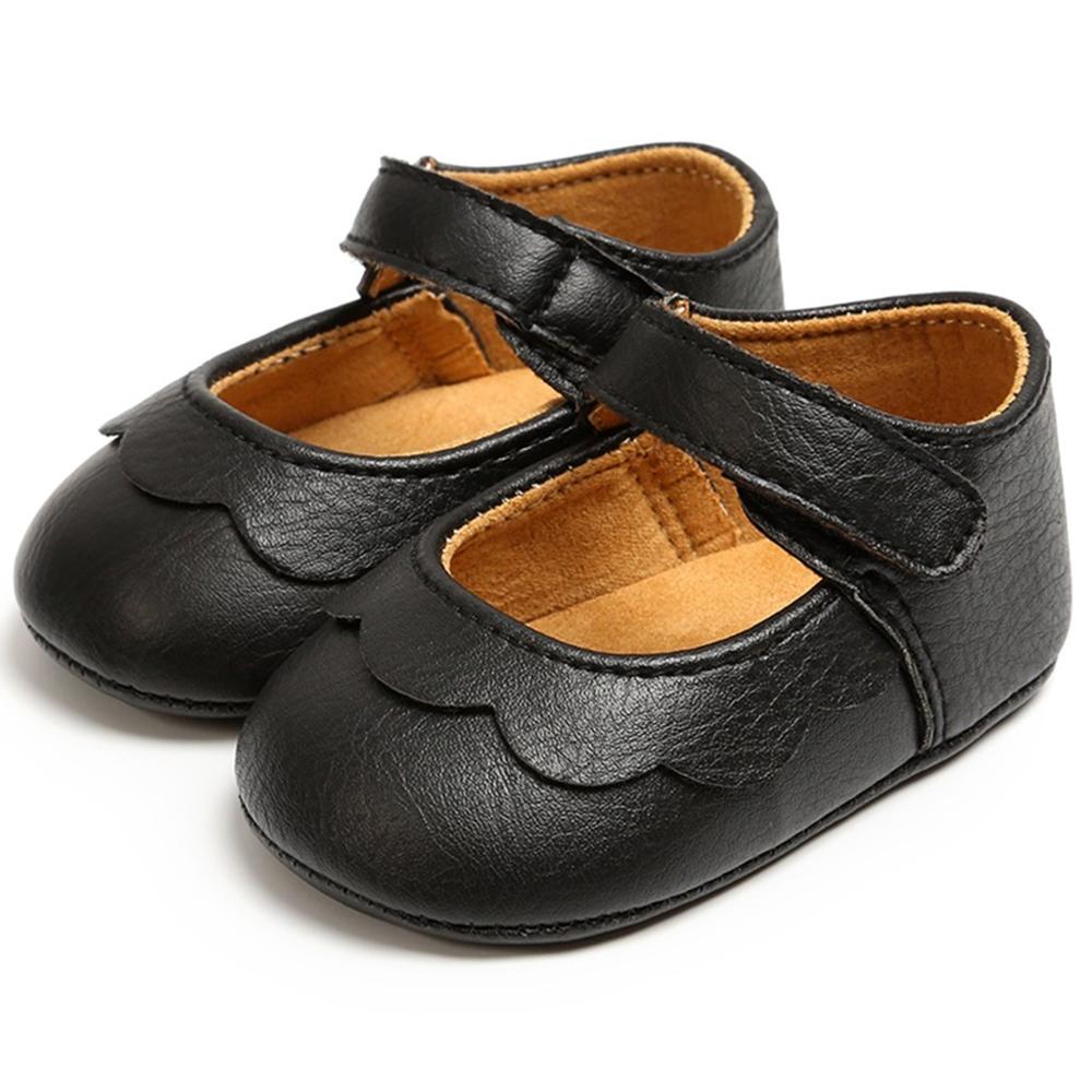 Niño chico bebé niño lindo primer paseo primavera superficial gancho y bucle zapatos 0-18m zapatos de bebé: Black / 13