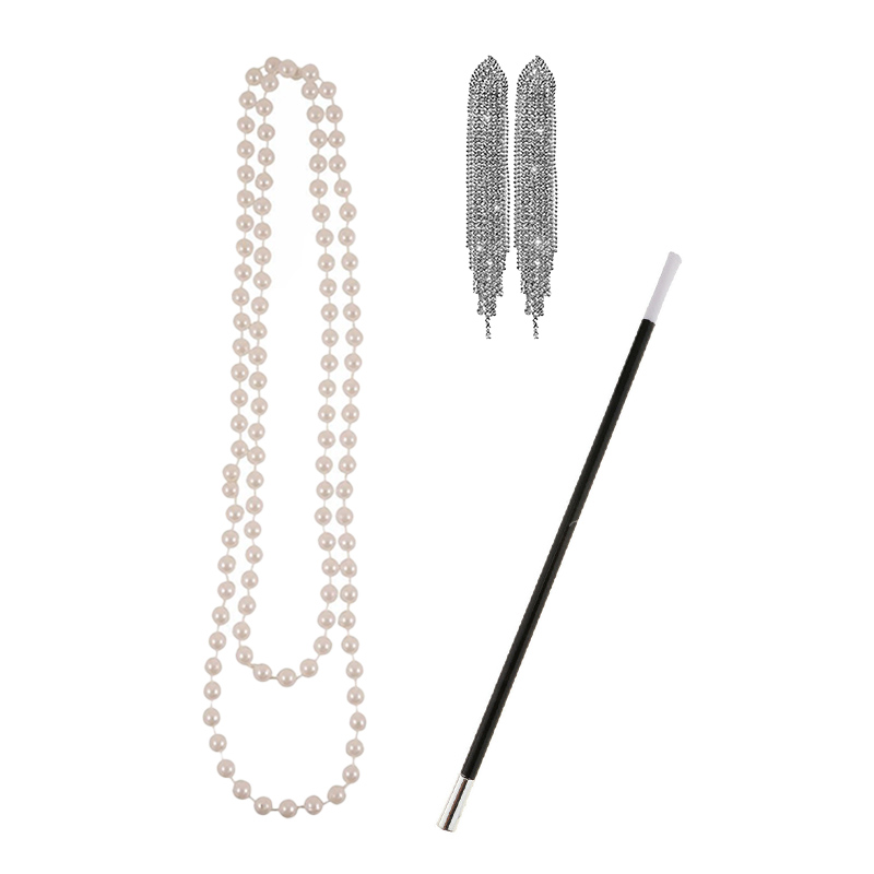 PESENAR 1920s Great Gatsby Accessories for Women Flapper Headpiece Headband Gloves Costume Harlem Nights Accessories Set