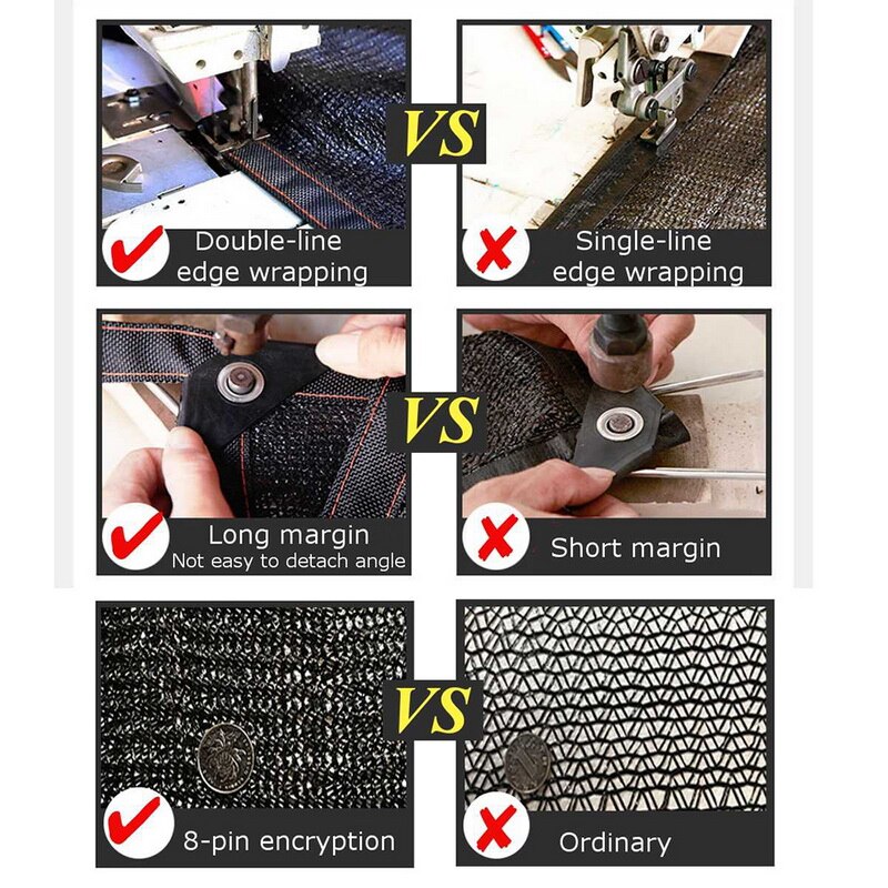 Filet d'ombre protection solaire Net bord boucle cour ombre filets toit balcon usine bâtiment isolation filets cryptage épaississement
