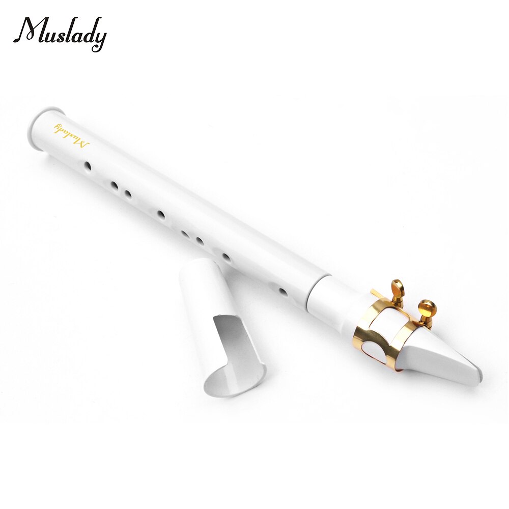 Muslady mini lomme saxofon bærbar lille sax sort / hvid med sort bærepose træblæserinstrument