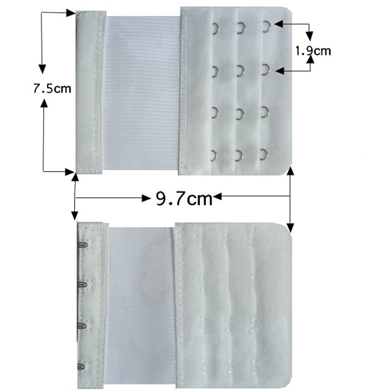 3 stk bh-forlengere stroppspenneforlengelse 3 rader 4 kroker dame-bh-forlengerforlengere stropper undertøy 5 farger  n92 z44