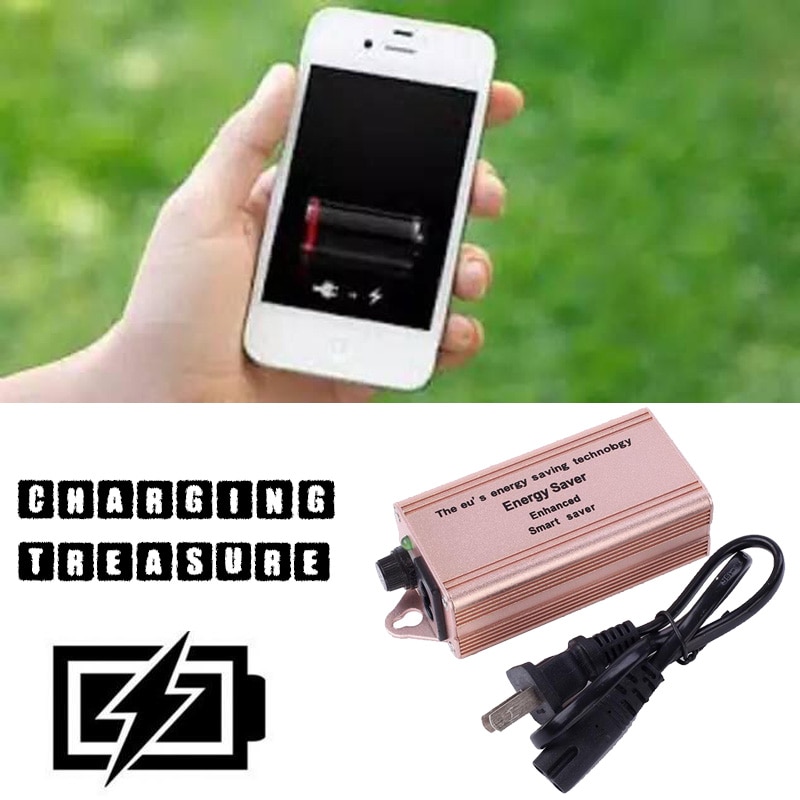 Smart Power Saver Energy Saver Electricity Power Smart +US Plug Rose Gold for Home Office Box Saving