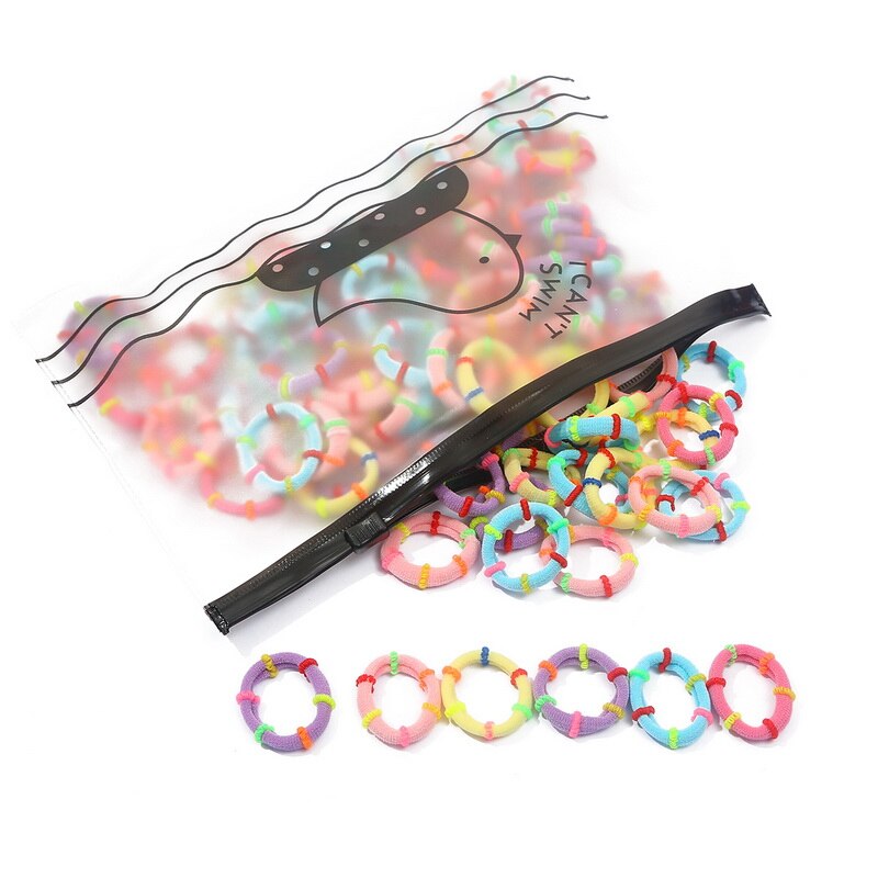 100 pièces/sac fille cheveux anneaux cheveux accessoires queue de cheval en caoutchouc cheveux corde haute élastique cheveux corde Braider tête corde pour les filles: 10
