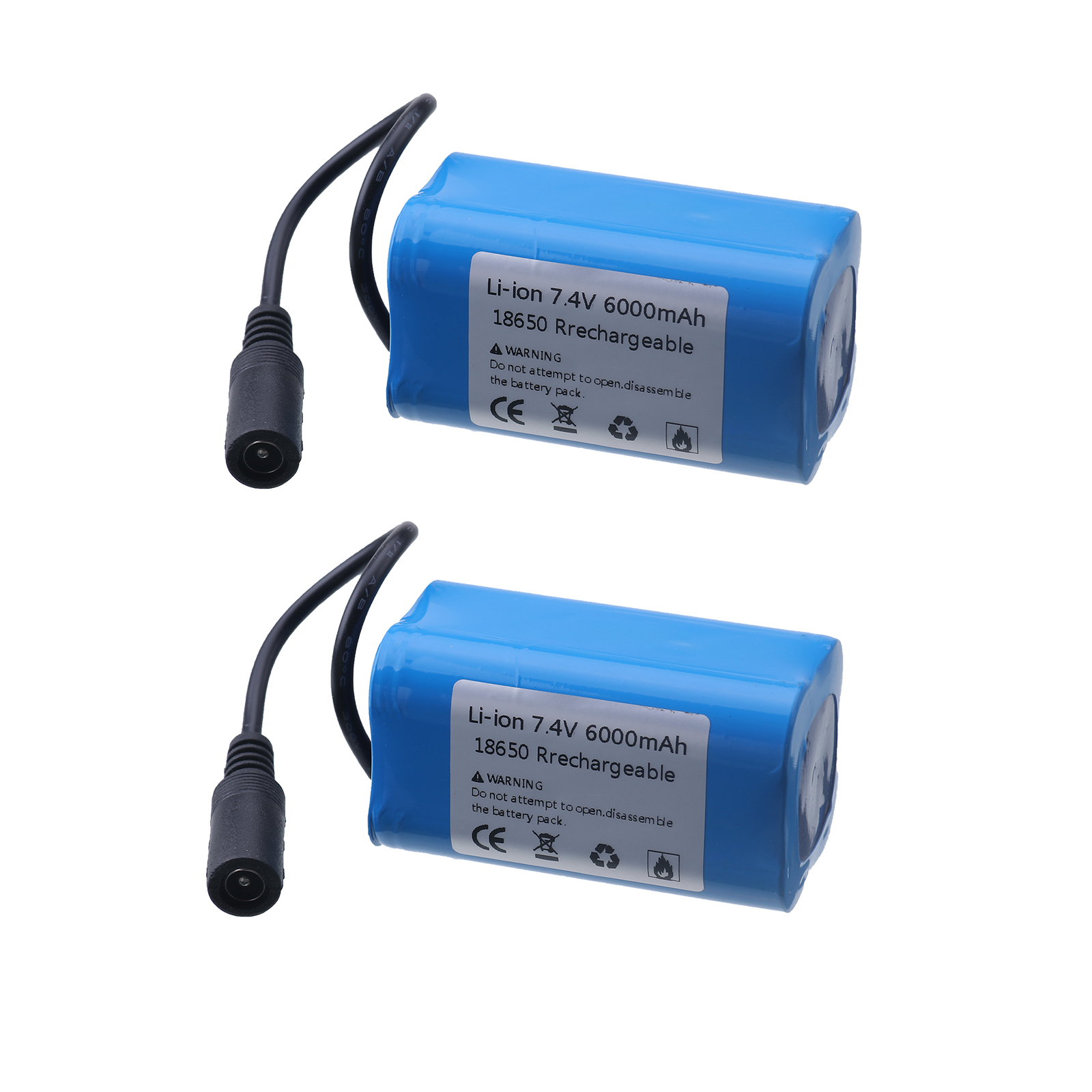 7.4v 12000 mah 6000 mah batteri til  t188 t888 -5 v007 c18 h18 så på fjernkontroll rc fiske agn båt deler: 2 stk 6000 mah