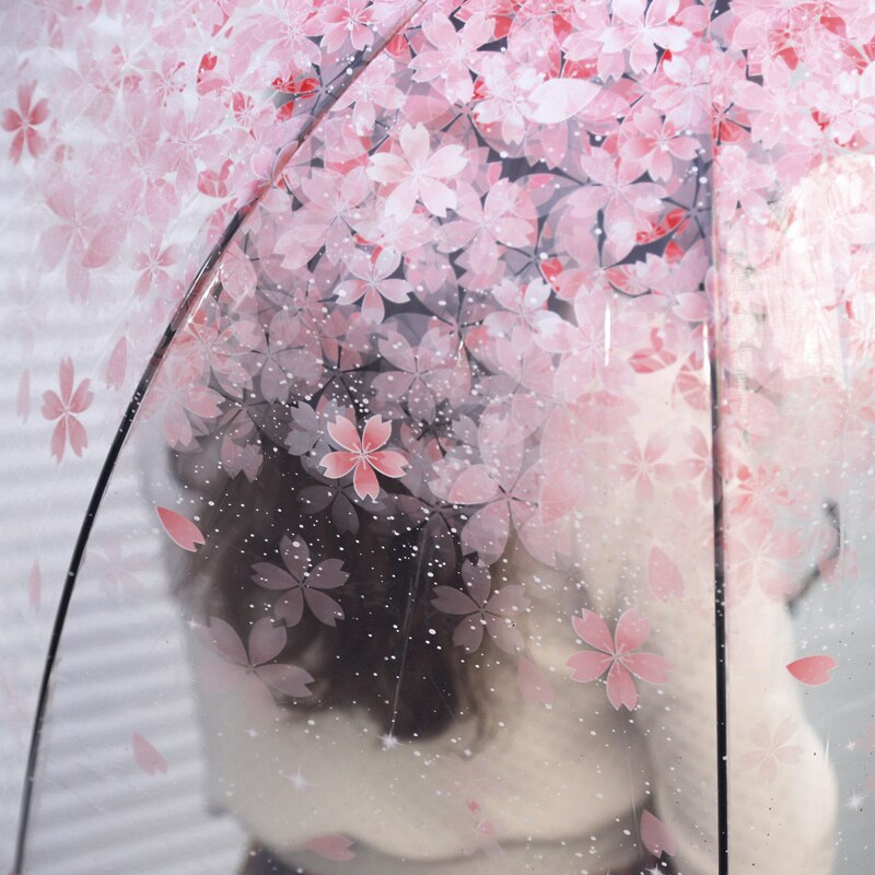 Parapluie pliant Transparent coupe-vent, grand format, léger, mignon, pour mariage, plage, vêtements de pluie BY50YS