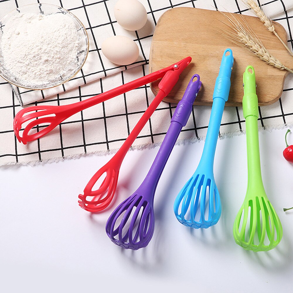 Duurzaam Drie In Een Spaghetti Noodle Tong Eiklopper Ei Clip Salade Mixer Anti-Brandwonden Voedsel Clip Huis Keuken pasta Tool