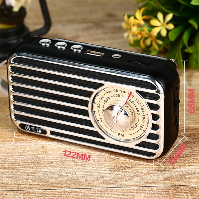 -Retro Radio AM / FM Portable Radio Has The Best Reception The Headphone Jack For Jogging Walking And Travel