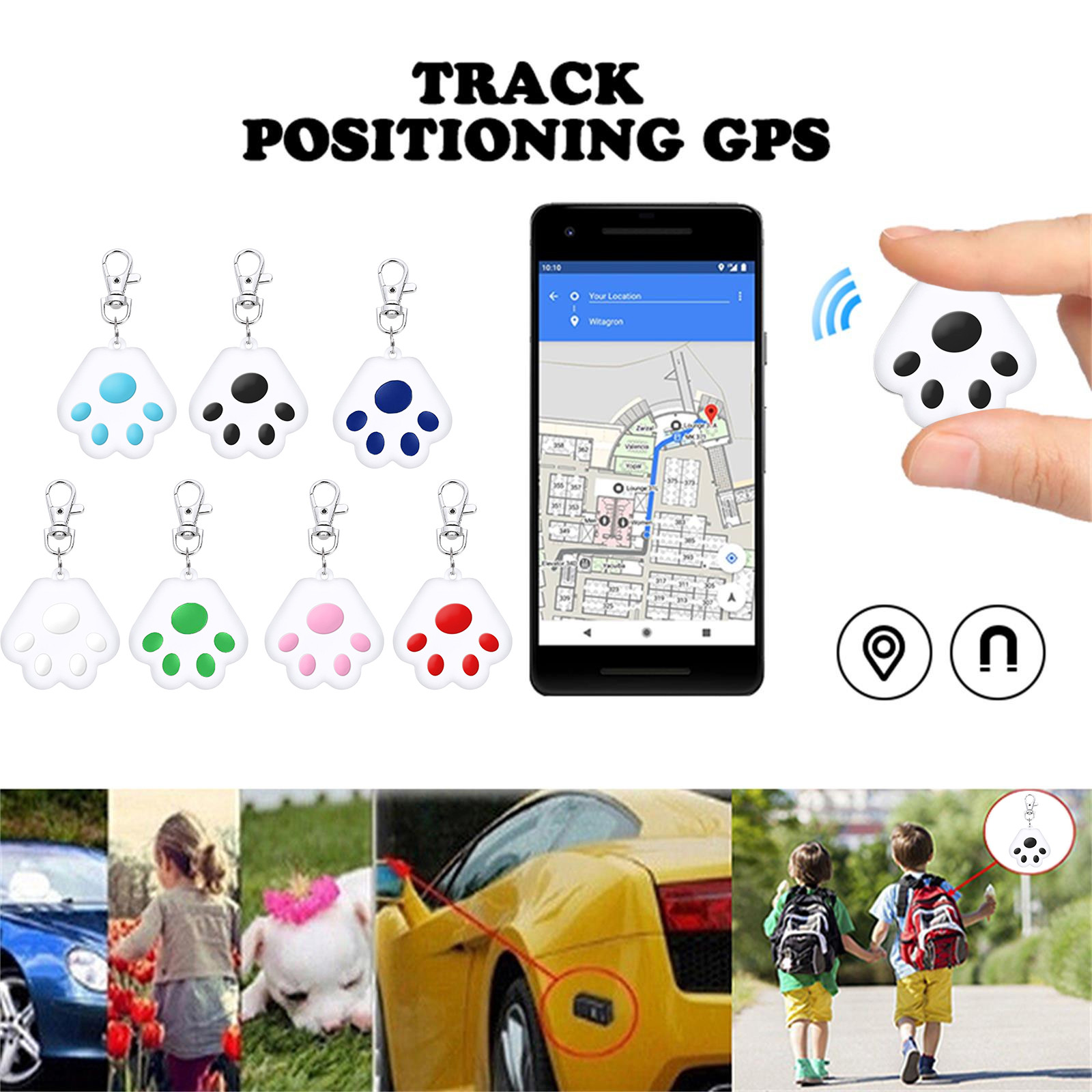 Pet GPS Locator Cat Dog Mini Tracking Loss Prevention Waterproof Device Tool Child Bag Wallet Key Finder Locator
