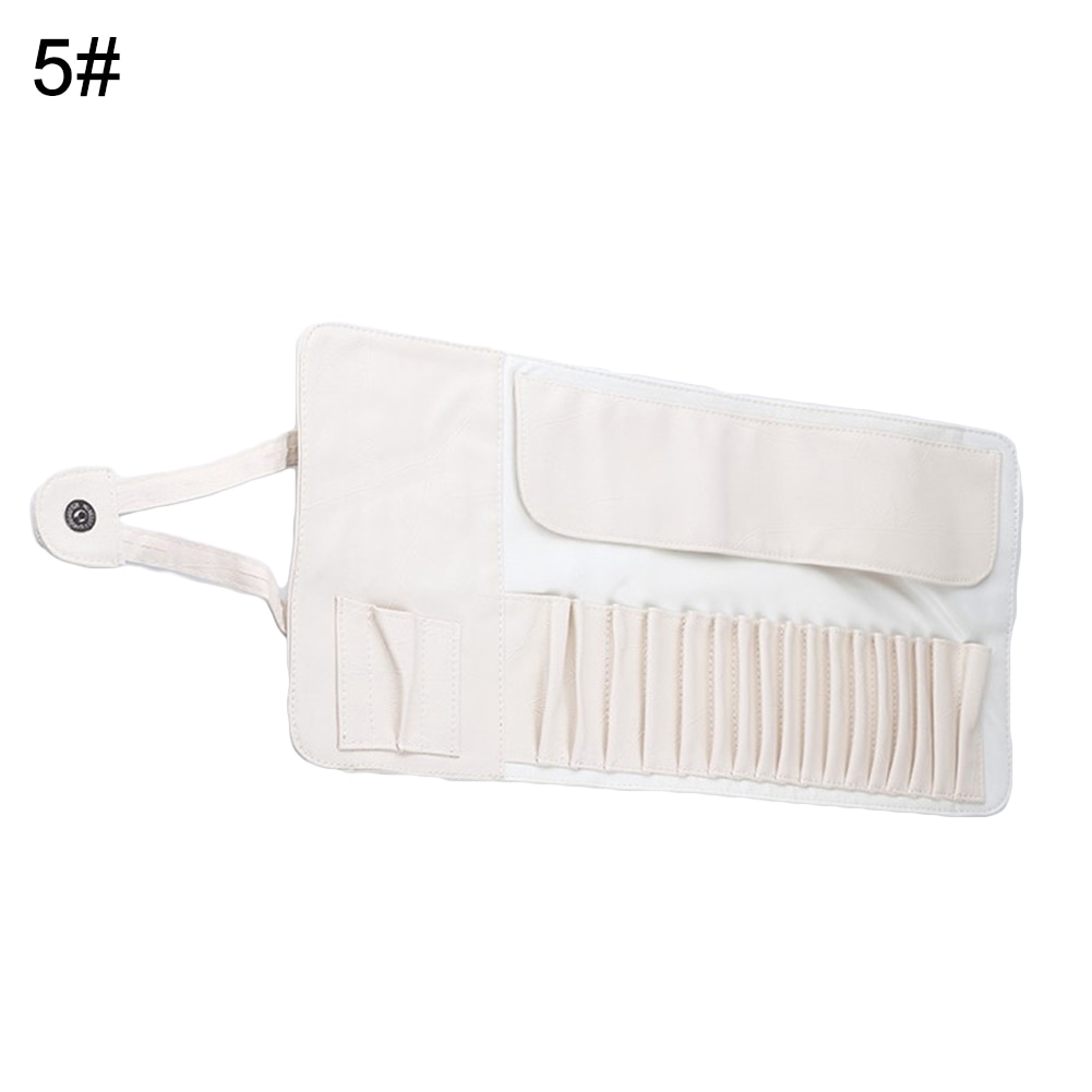 12/18/24pcs Makeup Brushes Set Cosmetics Brushes Bag Pouch Portable Handbag Bag Travel Pouch Make Up Brush Bags: White 18 Slots