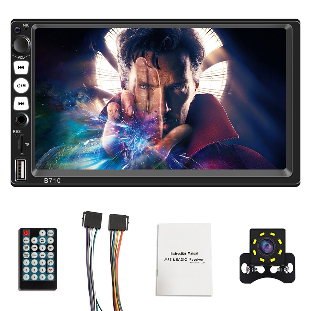 Bluetooth 7inch 2DIN HD Car Stereo Radio MP5 Digital Touch Screen Player Phone Link + Camera