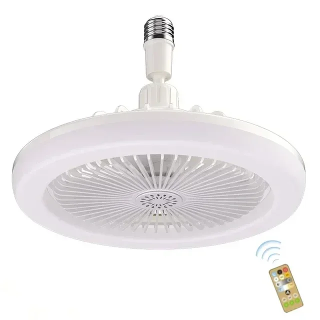 Rotatable 3in1 Ceiling Fan with Remote Control Lighting Lamp E27 Converter Base Lighting Base Bedroom Living Room ﻿Aromatherapy