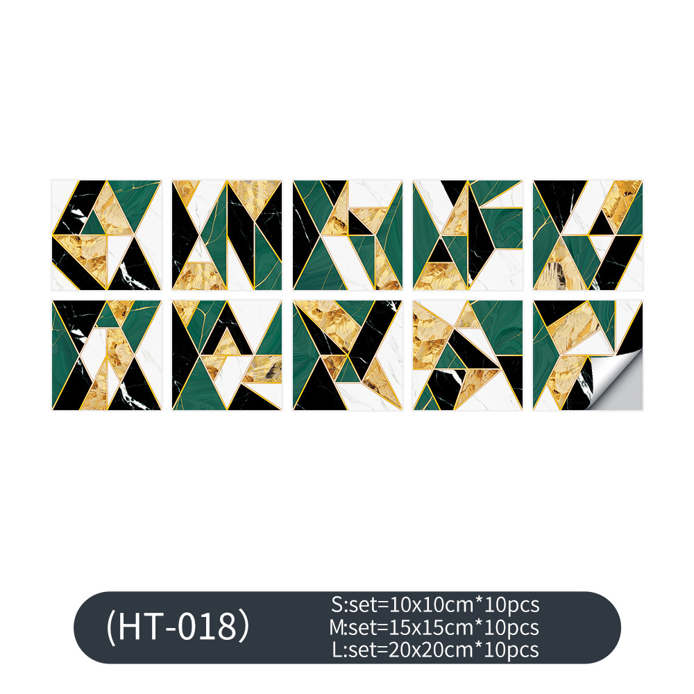 Kitchen Wall Sticker Set Waterproof and Oil-proof Geometric Figure Wall Decoration Wallpaper Light Moisture-proof PVC Texture: 008