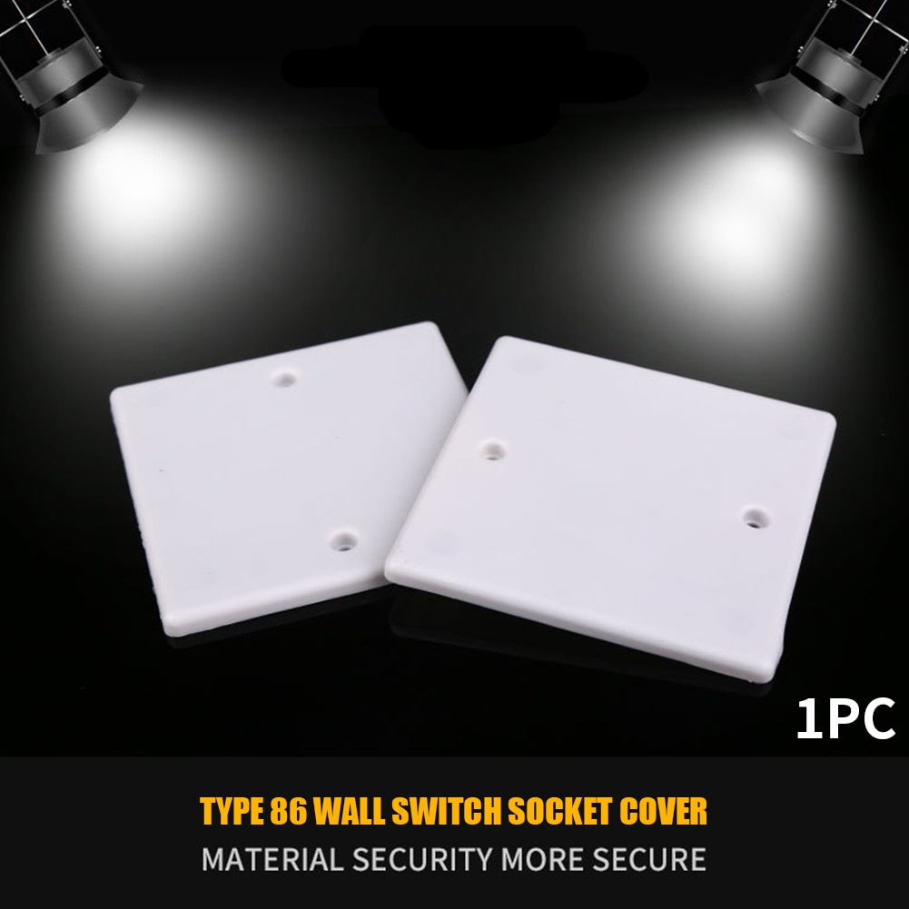 86 Type Single Heat Resistant Outlet Plate Home Durable Light Whiteboard Easy Install Electric Switch Blank Wall Socket Cover