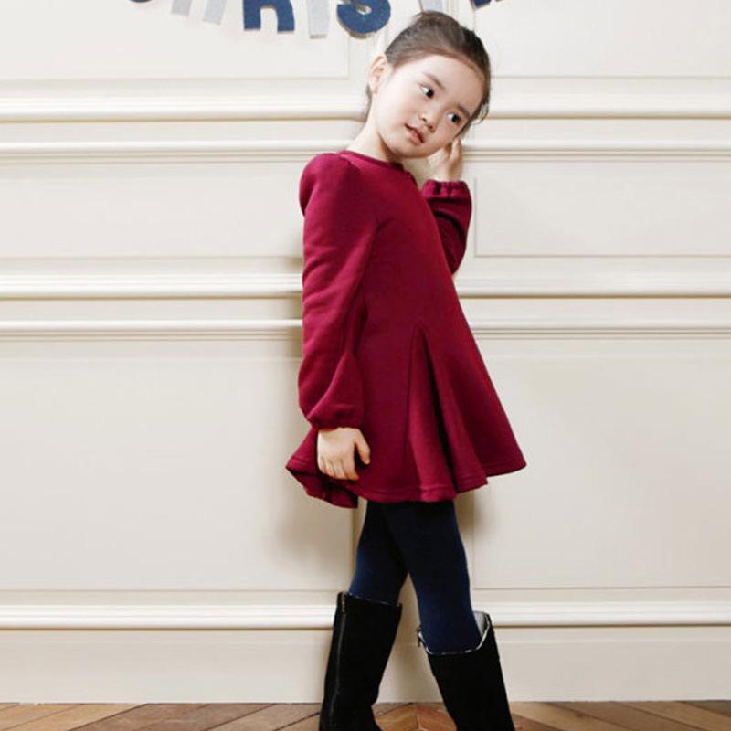 Caldo di spessore Delle Ragazze Del Vestito 2020 del Nuovo Dei Capretti Del Manicotto Lungo Abiti per la Ragazza 2 3 4 5 6 7 8 Anni I bambini Della Principessa della Molla di Inverno di Abbigliamento: Red / 3T