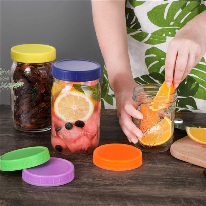 Bouchons de remplacement étanches en plastique, diamètre intérieur, couleurs assorties, joints toriques en Silicone pour bocaux Mason