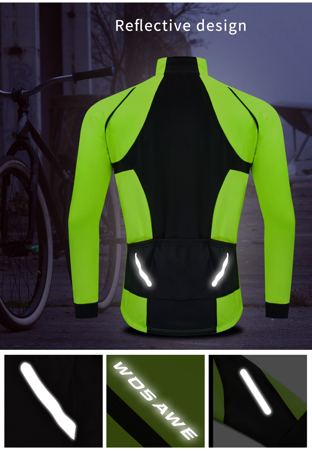 Winter Cycling Jacket Men Women Thermal Fleece Cycle Jacket Keep Warm Bicycle Wind Coat Clothing Reflective Mountain Bike Jacket