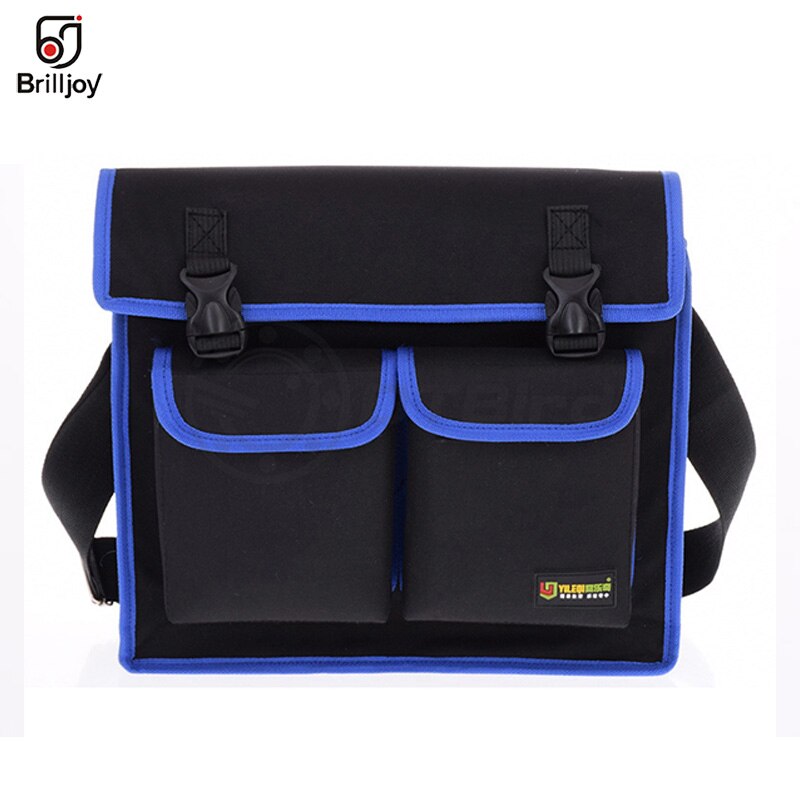 Multifunctional Messenger Bag Single Shoulder Bag Hardware Electrician Toolkit Tool Bag Waterproof Wear-Resistant Oxford Cloth: Black Blue