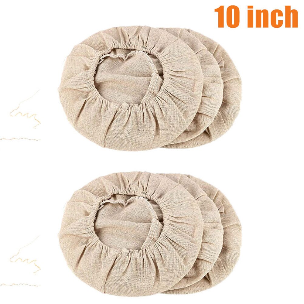 6 stk kjøkken surdeigsbaking brotform brødkurv tøyforing banneton glatt mykt tilbehør korrektur deksel rund deig: 10 tommer