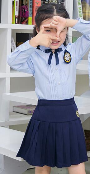 Kids Kindergarten Uniform Child Long Sleeve School Uniform British Children's School Wear Primary Students Class Clothes D-0600: Girls / M