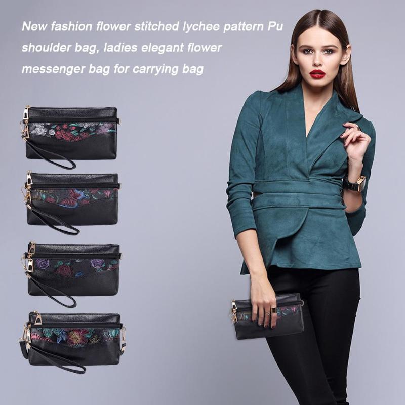 Handtassen multifunctionele Bloem Print Messenger Clutch Bag Vrouwen PU Lederen Schoudertas Crossbody Handtassen