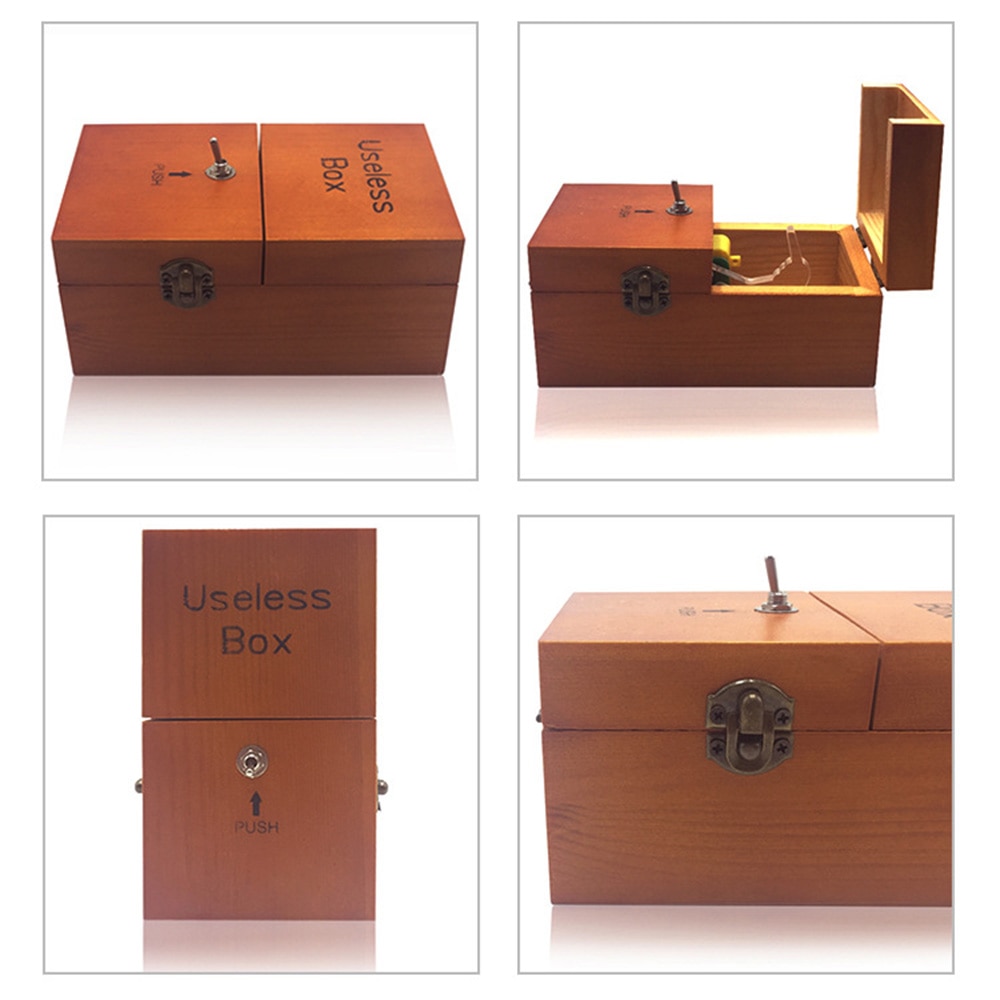 Caja se apaga sola en caja máquina completamente montada en caja casa Oficina truco práctico bromas niños divertido