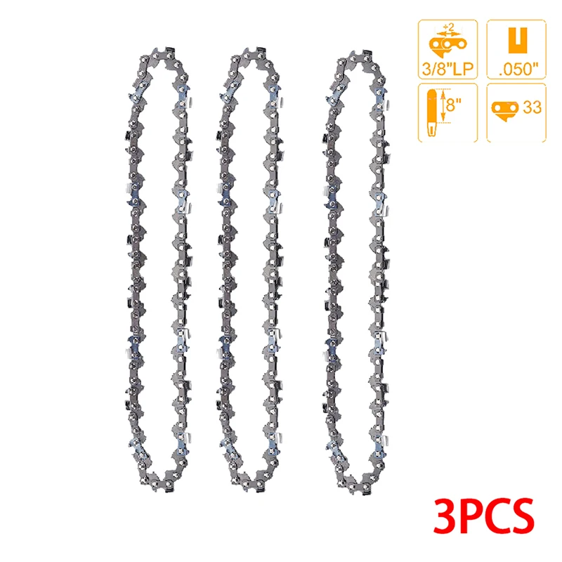 8 Inch 33 Drive Link Chainsaw Chain 3/8" LP 16 Cutter .050" Gauge Pole Saw for Pruning and Felling of Fruit Trees Saw Parts: Red